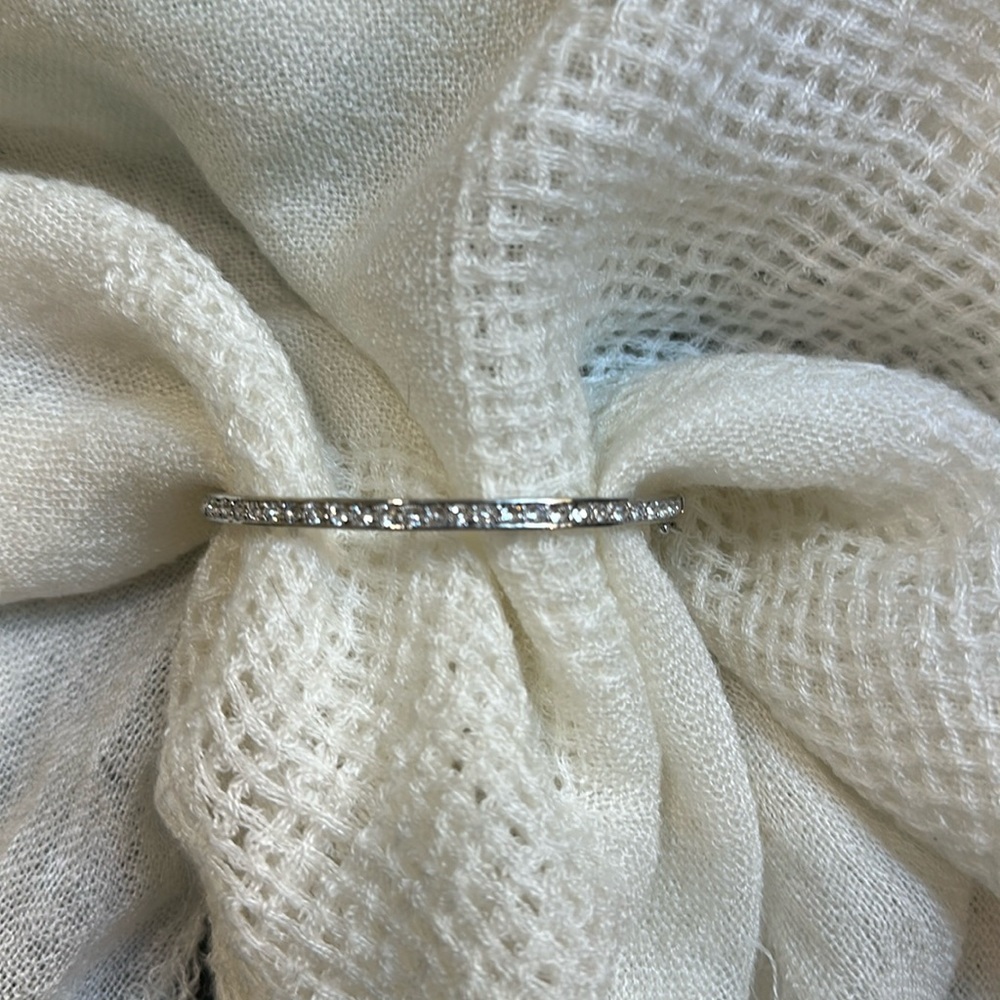 Silver cubic zirconia bangle